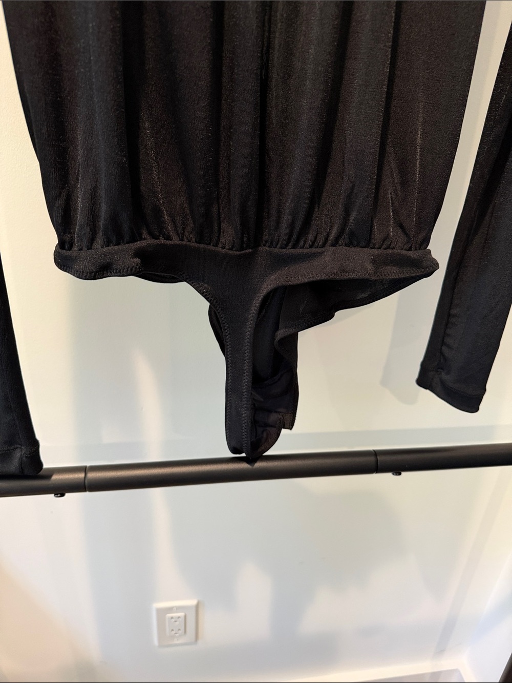 Free People Black Draped Long-Sleeve Bodysuit - Picture 6 of 10